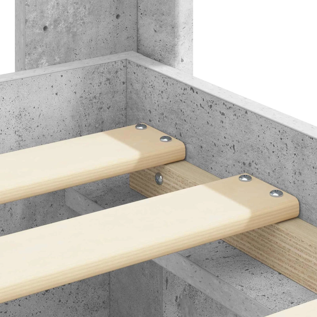 Struttura del letto con stoccaggio e testata Grigio Cemento