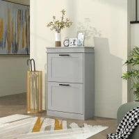 Mobile porta scarpe, 2 porte abbattibili, ripiani regolabili, per ingresso, corridoio, 54 x 24 x 82,5 cm, grigio