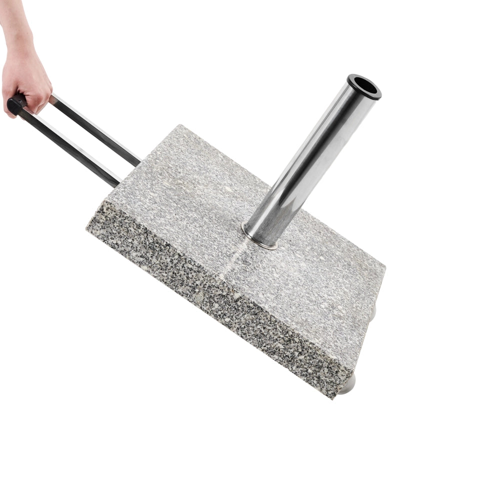 Base per ombrellone Grigio Granito Acciaio Inox 45 x 45 cm 30 kg Portaombrelli Quadrato per Esterni