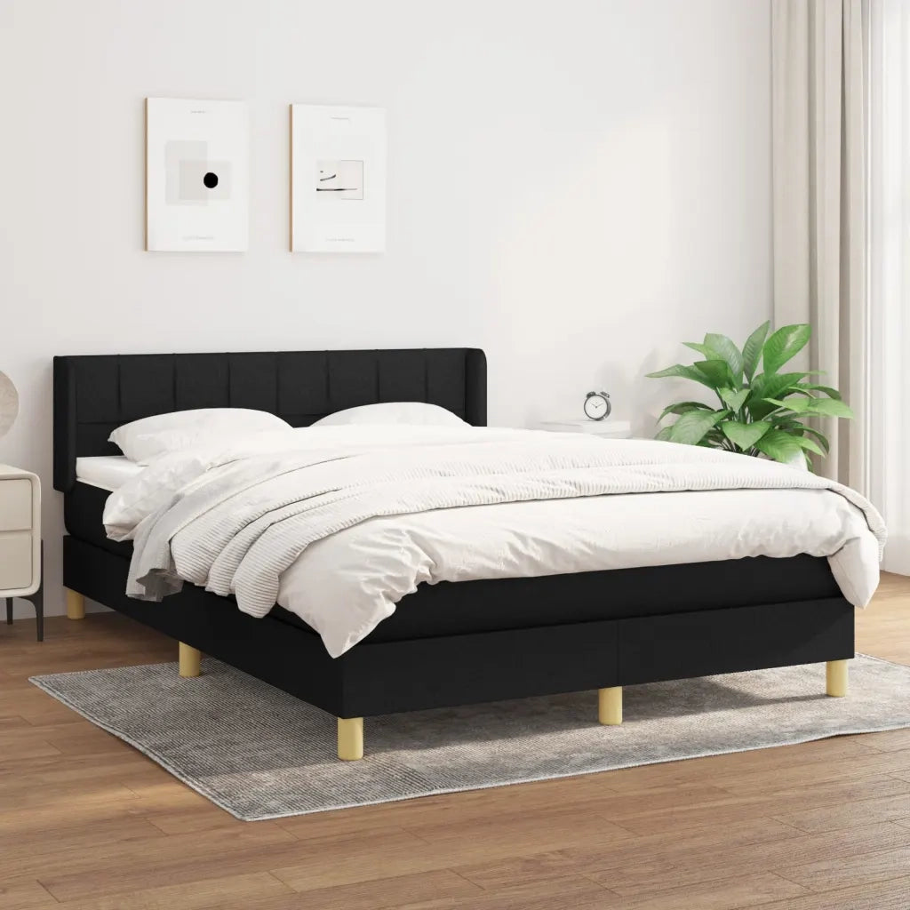 Giroletto a Molle con Materasso Nero 140x200 cm in Tessuto 3130275