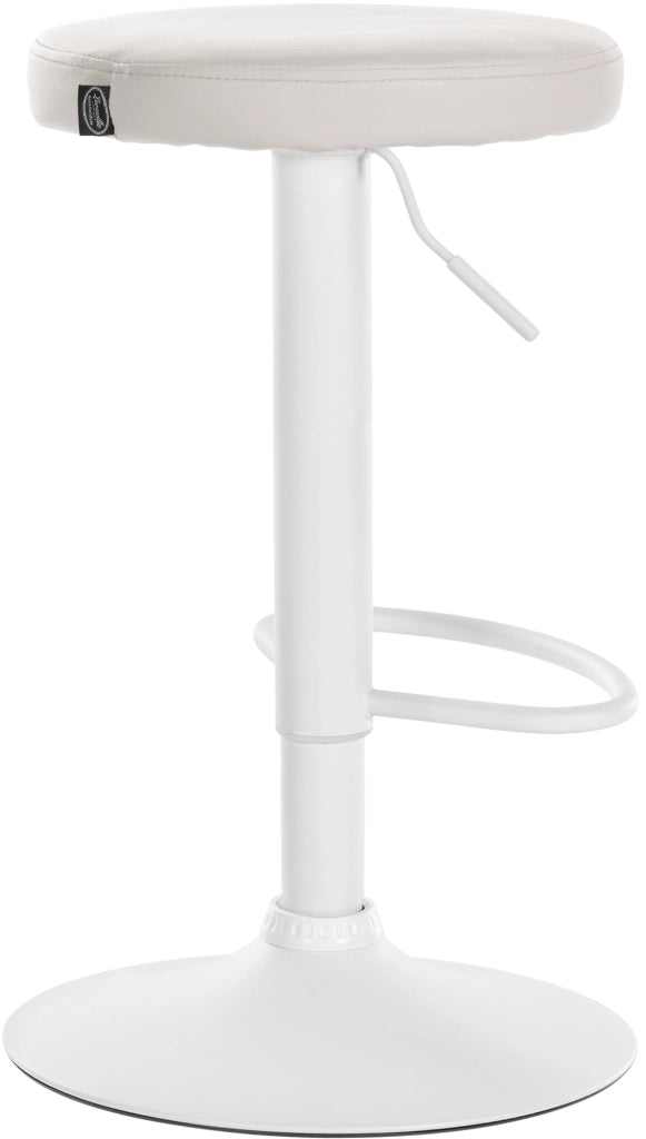 Set di 2 sgabelli da bar Ponte in similpelle bianco,Metallo bianco opaco