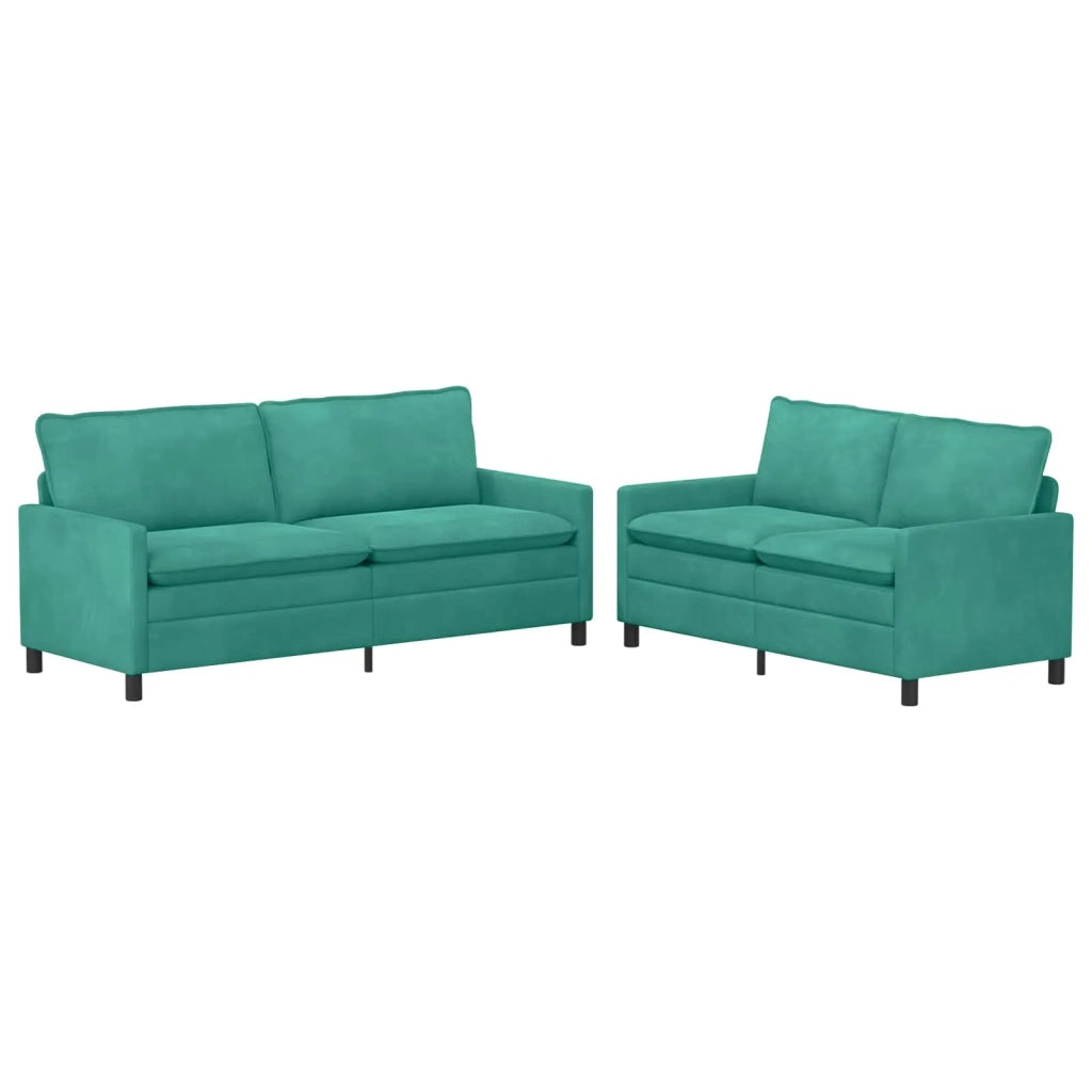 Set di divani 2 pcs Turchese Velluto