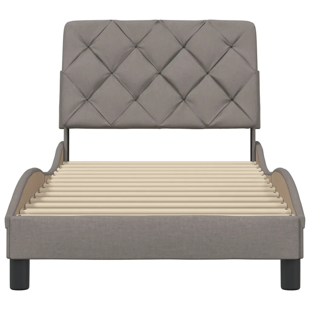 vidaXL Giroletto senza Materasso Tortora 80x200 cm Tessuto