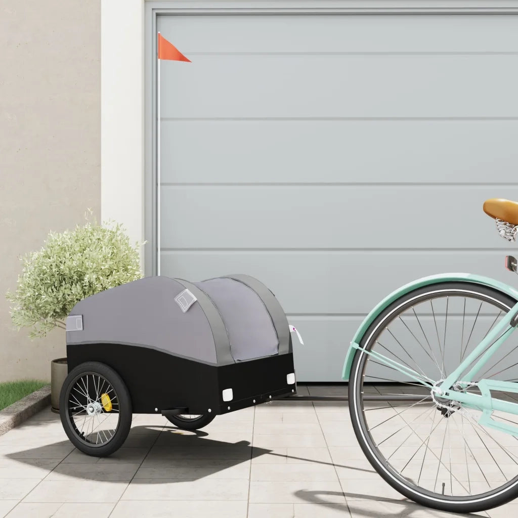 Rimorchio da Bici Nero e Grigio 30 kg in Ferro CFW8281632