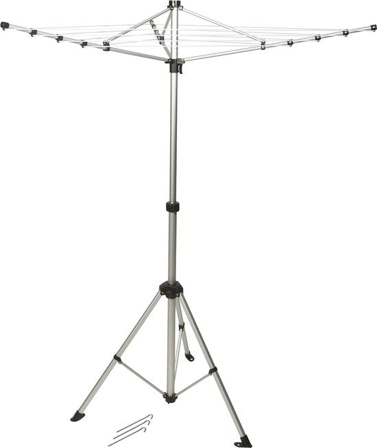 Droga automatica compatta con cavo di 12 metri - Asta telescopica regolabile da 136 a 185 cm
