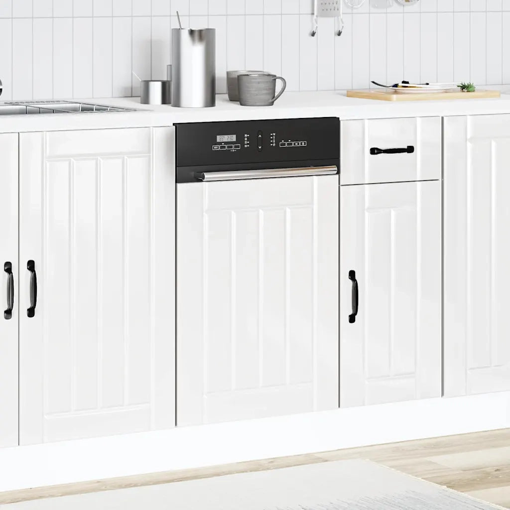 vidaXL Pannello Lavastoviglie Lucca Bianco Lucido in Legno Multistrato