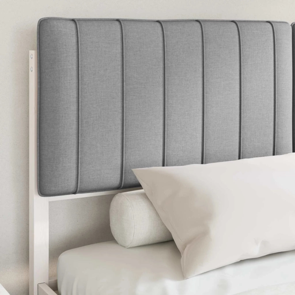 Letto con Testiera Rivestita Grigio chiaro 160 x 200 cm 3398223