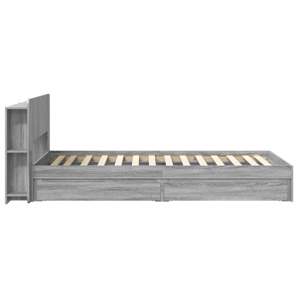 Telaio del letto con storage Sonoma grigio 75 x 190 cm
