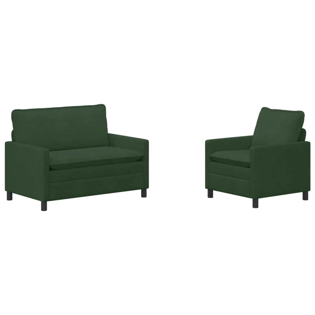 Set di divani 2 pcs Verde Giungla Tessuto