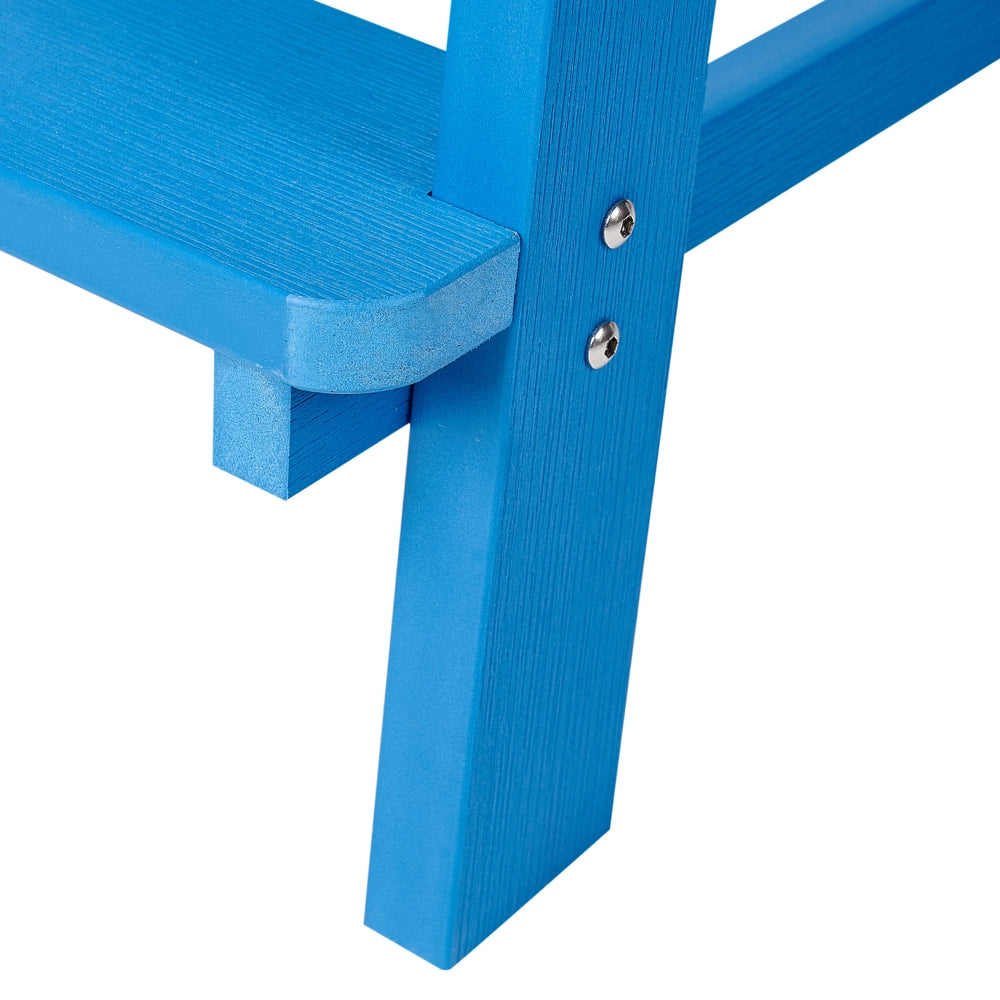 Sedia da giardino in plastica blu in legno resistente agli agenti atmosferici in stile moderno