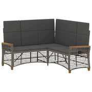 Set di Divani Recliner da Giardino | Set Salotto da Giardino Grigio e Grigio Scuro