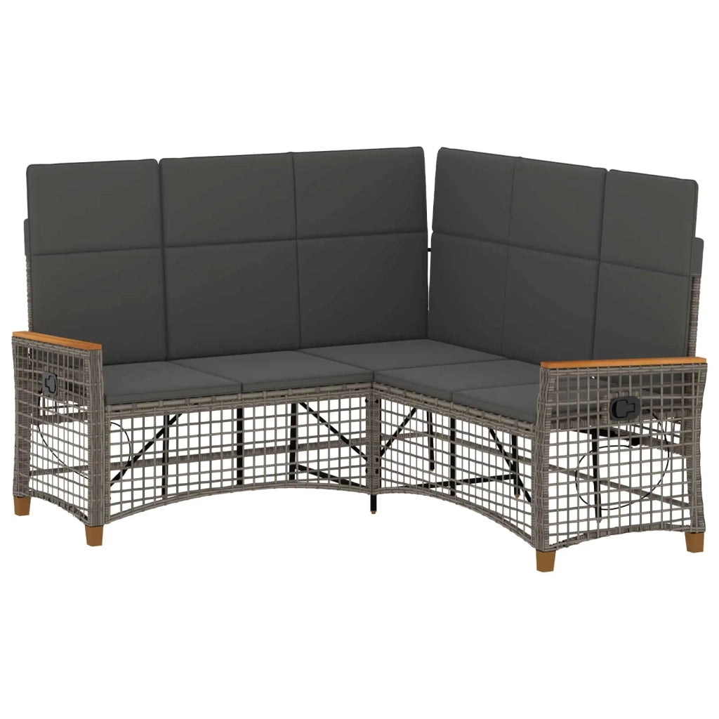 Set di Divani Recliner da Giardino | Set Salotto da Giardino Grigio e Grigio Scuro