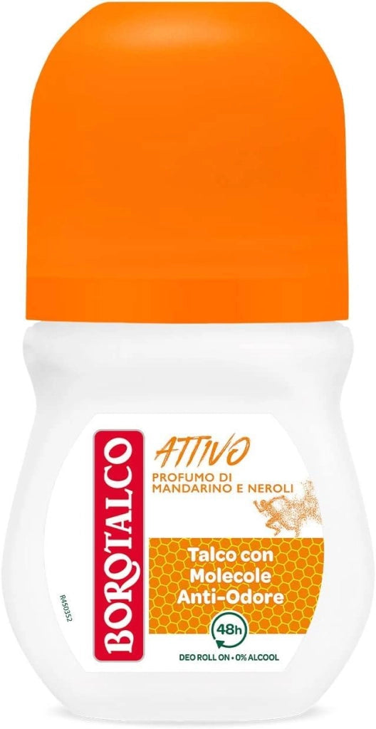 BOROTALCO ROLL-ON 50 ML FORMULA SENZA ALCOOL EFFICACIA FRESCA 48H ARANCIONE