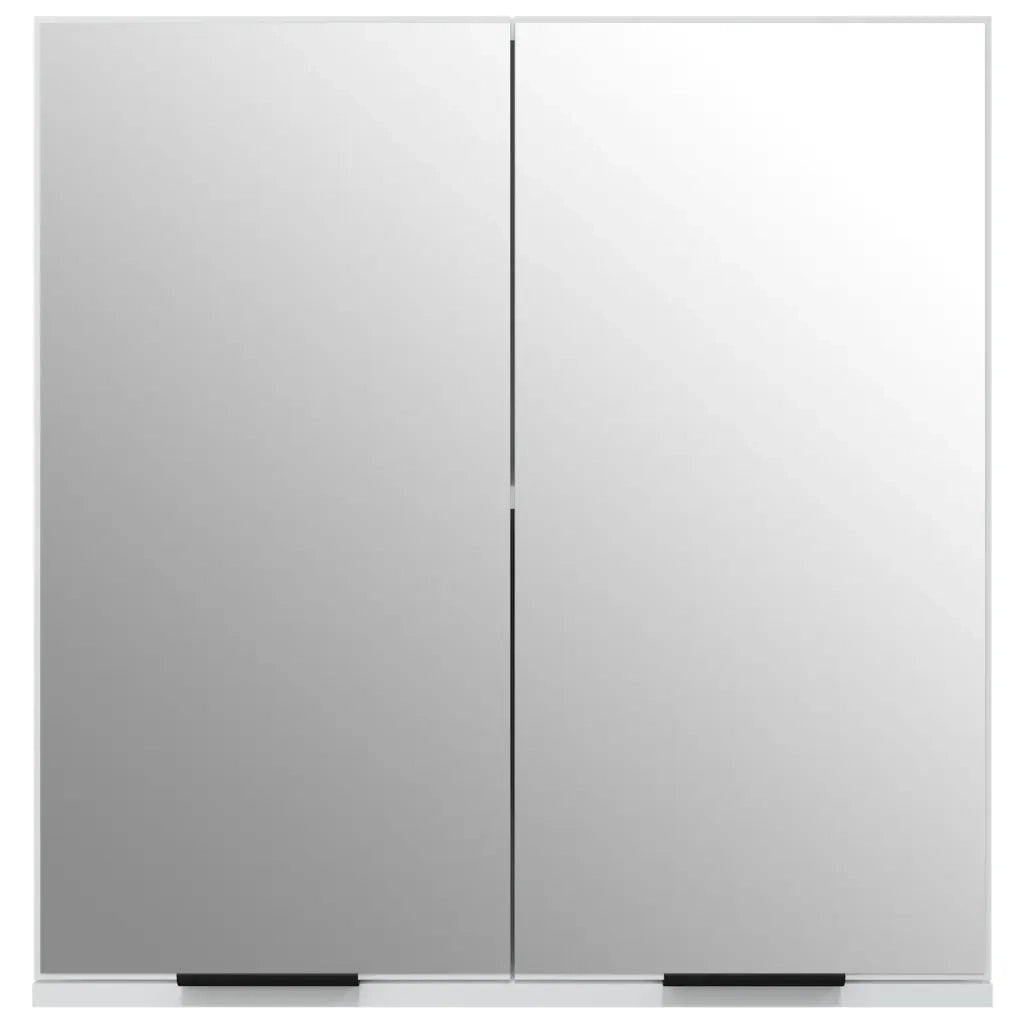 Armadietto a Specchio da Bagno-Mobile bagno con specchio Bianco 64x20x67 cm
