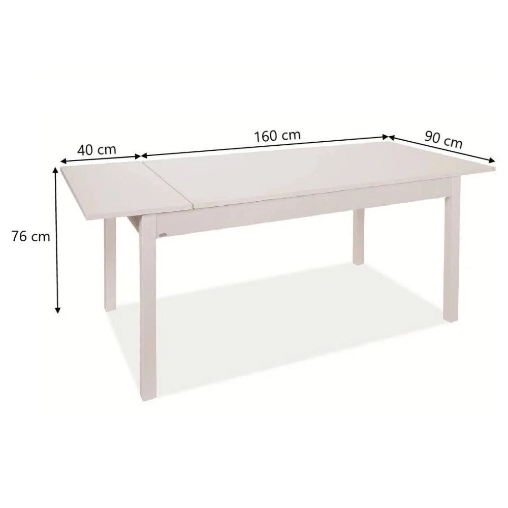 Tavolo allungabile Empoli 160x90 colore bianco frassinato