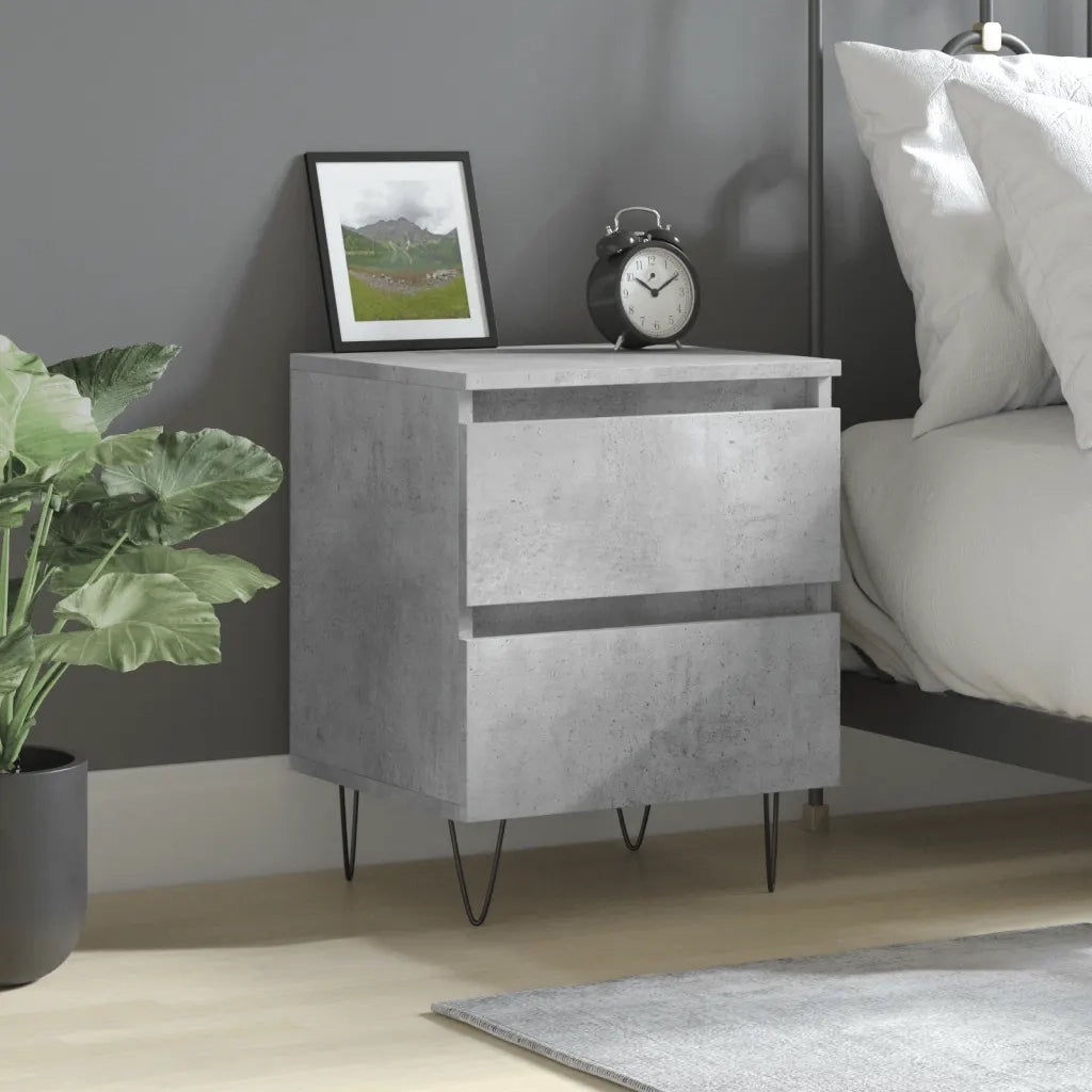 Comodino Grigio Cemento 40x35x50 cm in Legno Multistratocod mxl 104401
