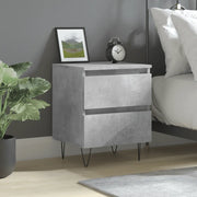 Comodino Grigio Cemento 40x35x50 cm in Legno Multistratocod mxl 104401