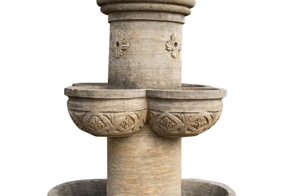 Biscottini Fontana con 8 Vasche in Pietra, L90xPR90xH160 cm Elegante otto giardino.
