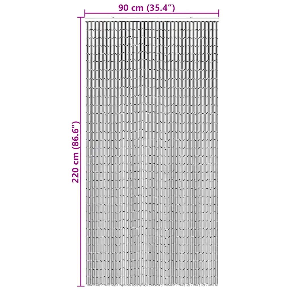 Tenda Antimosche per Porte Grigio Scuro 90x220 cm Bamb¨´ CFW5788606