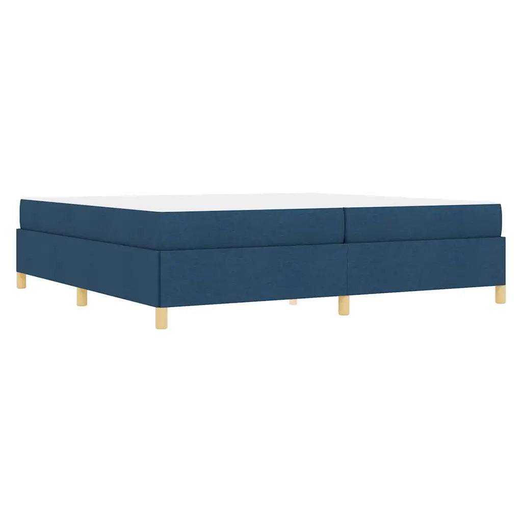 vidaXL Letto a molle Blu e blu scuro e bianco 200 x 200 cm Tessuto