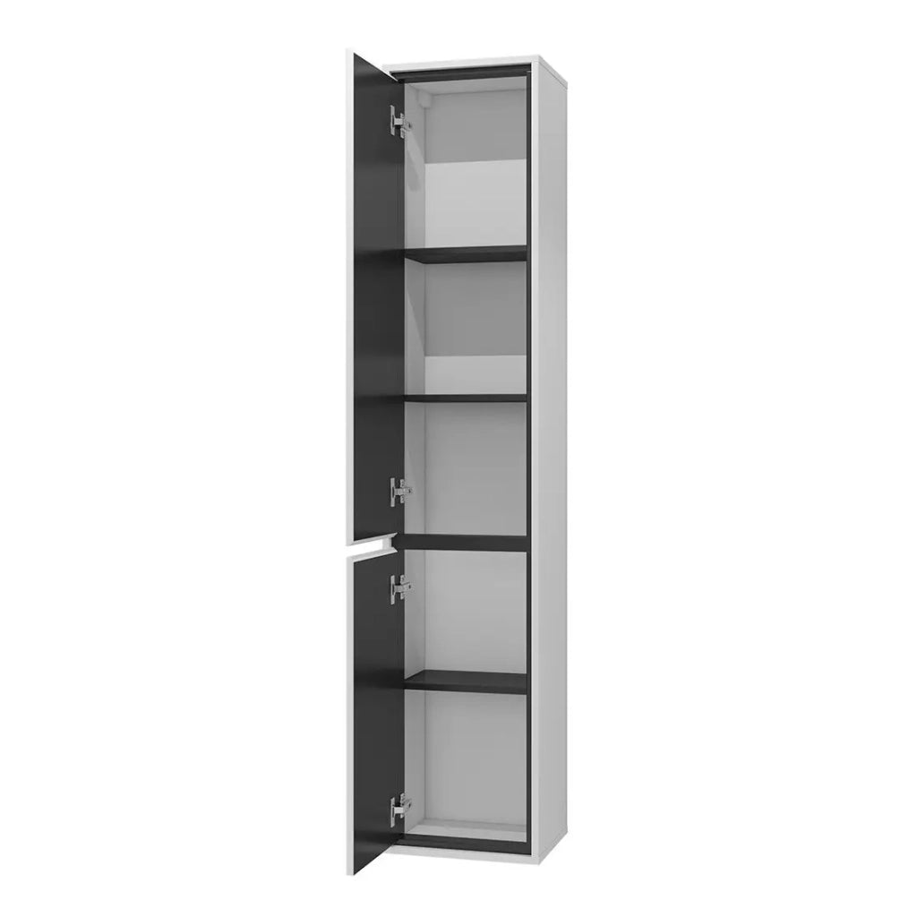Set di 3 mobili da bagno della collezione GOBI in bianco e nero.