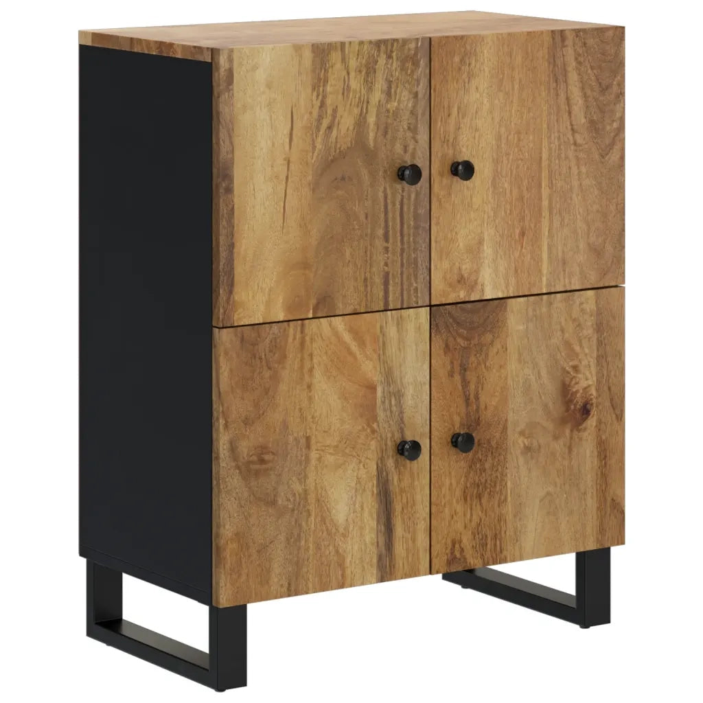 Credenza con 4 Ante-Buffet-Armadio da cucina 60x33x75 cm in Legno Massello di Mango