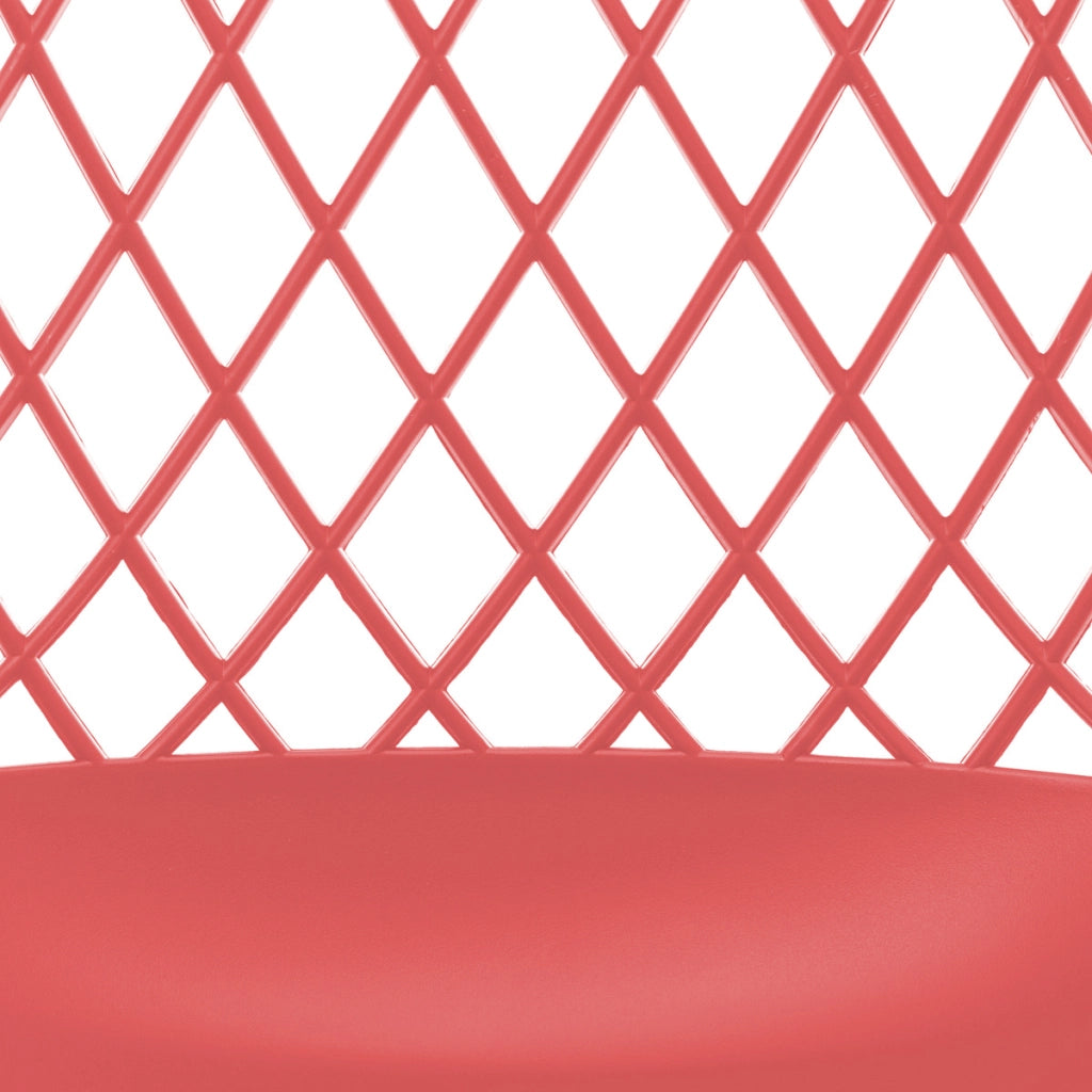 Set di 4 Sedie Minimalist Pure Style in Rosso e Legno