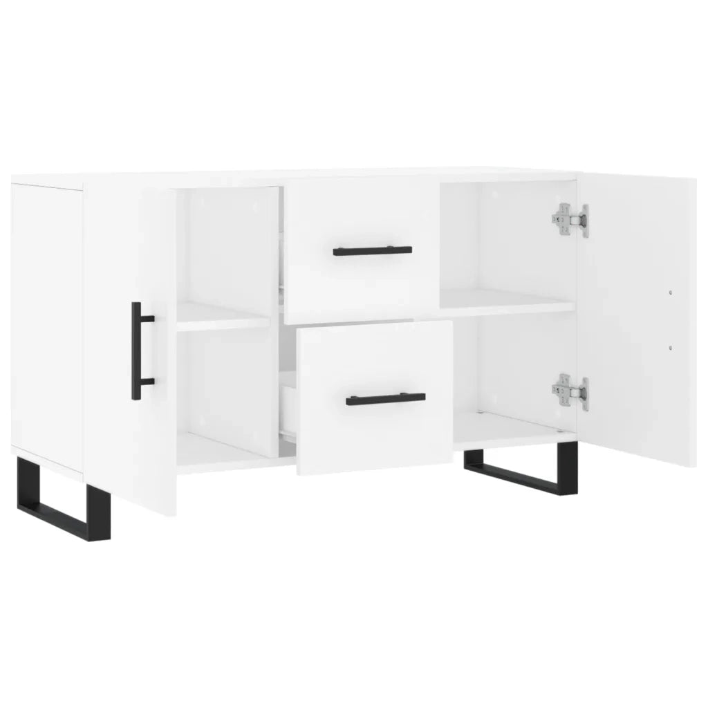 Credenza-Buffet-Armadio da cucina Bianca 100x36x60 cm in Legno Multistrato 321815
