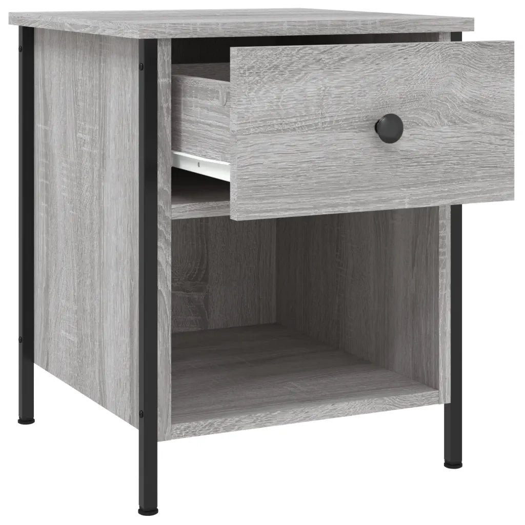 Comodino-Tavolino da notte Grigio Sonoma 40x42x50 cm in Legno Multistrato