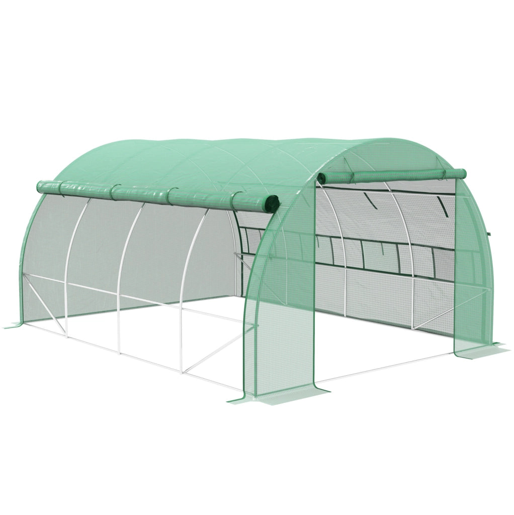 SERRE da giardino 3,97x3x2 m in acciaio verde