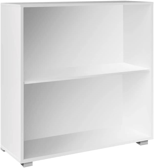 ® Libreria Scaffale Vela 77cm 2 Ripiani Mobile Archiviazione Documenti Marrone Rovere