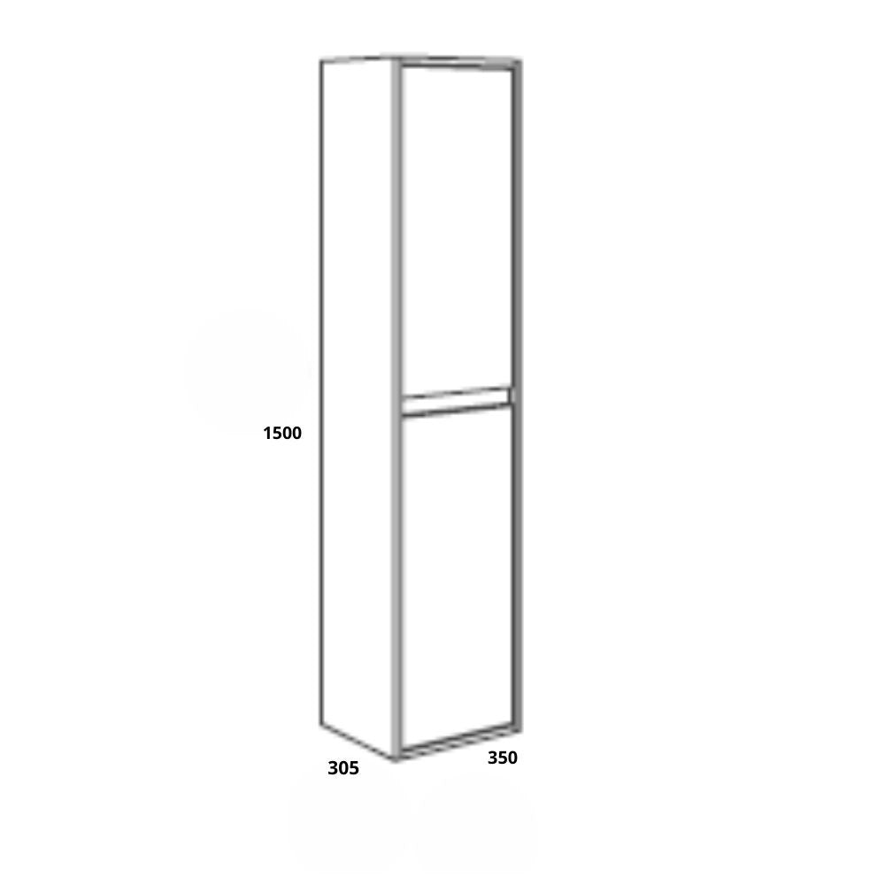 Colonna bagno Bolton 35x30.5x150 cm. 2 ante reversibili colore cemento