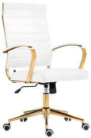 Sedia da ufficio in similpelle Havanna bianco
