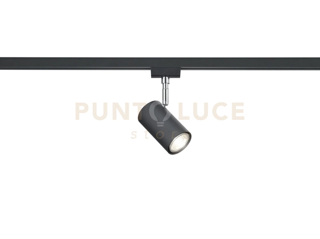 DUOLINE MARLEY SPOT ORIENTABILE METALLO BIANCO L. 10,2CM PER SISTEMA NERO 1 LUCE ATTACCO GU12