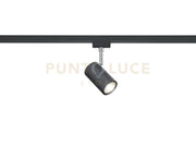 DUOLINE MARLEY SPOT ORIENTABILE METALLO BIANCO L. 10,2CM PER SISTEMA NERO 1 LUCE ATTACCO GU12