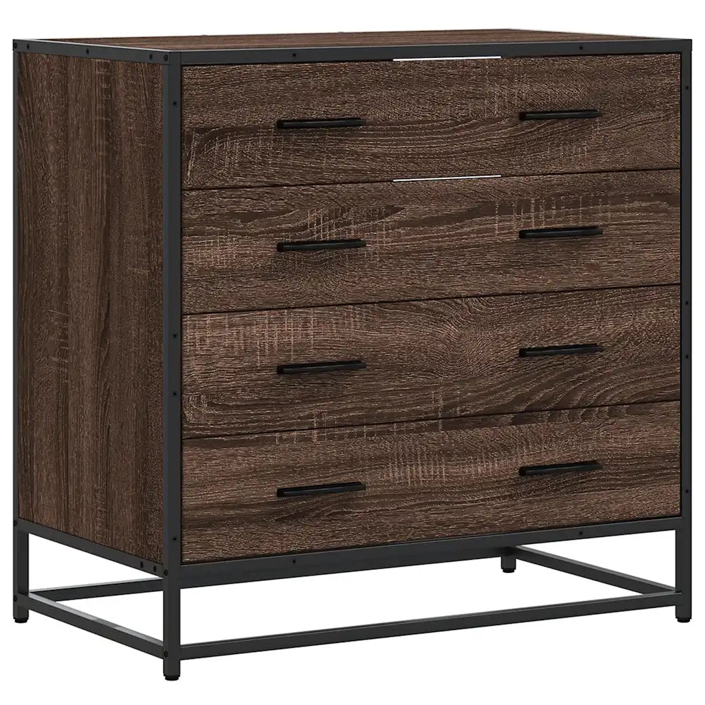 Cassettiera Rovere Marrone 70x41x70 cm in Legno Multistrato 849083