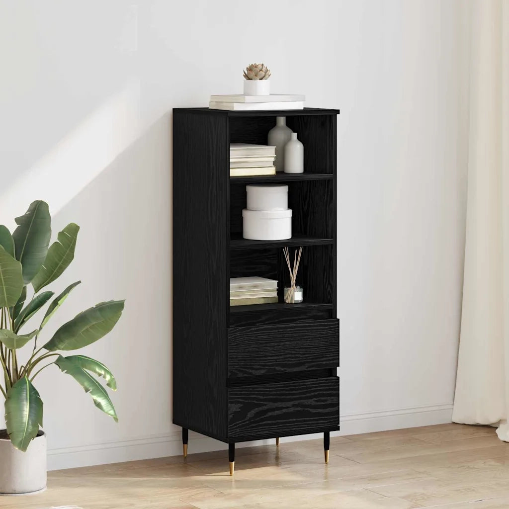 Credenza Rovere Nero 40 x 36 x 110 cm Legno multistrato 882734