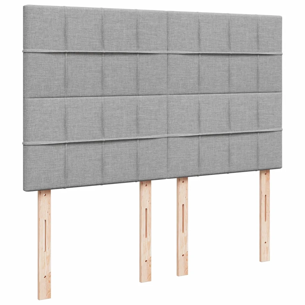 Giroletto a Molle con Materasso Grigio Chiaro 140x190cm Tessuto