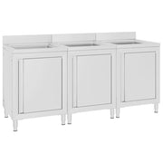Set di 3 lavelli da cucina professionali 96 cm acciaio inox 02_0000726