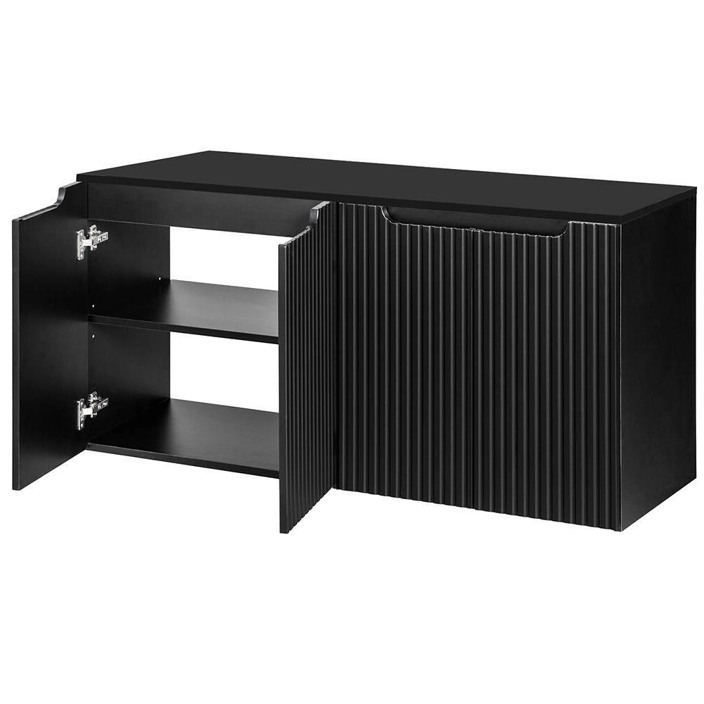 Mobile Sottolavabo Doppio NEWPORT da Parete con 4 Ante e Ripiano 120x60x40 cm - Nero [en.casa]