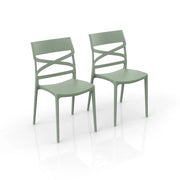 Set 2 sedie in polipropilene FLOW, 100% MADE IN ITALY, impilabile, resistente ai raggi UV, design moderno, ideale per sala da pranzo, cucina, bar, ristoranti o giardino, colore Menta