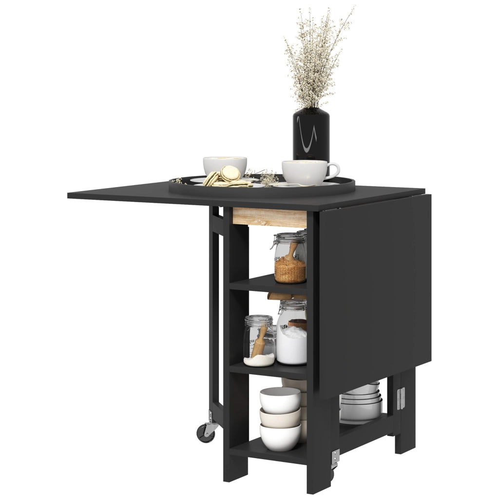 Tavolo da cucina pieghevole ¨C zephmum ¨C nero 120x60x75 cm