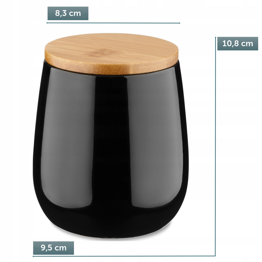 Scatola porta dischetti di cotone KADAX, in ceramica nera