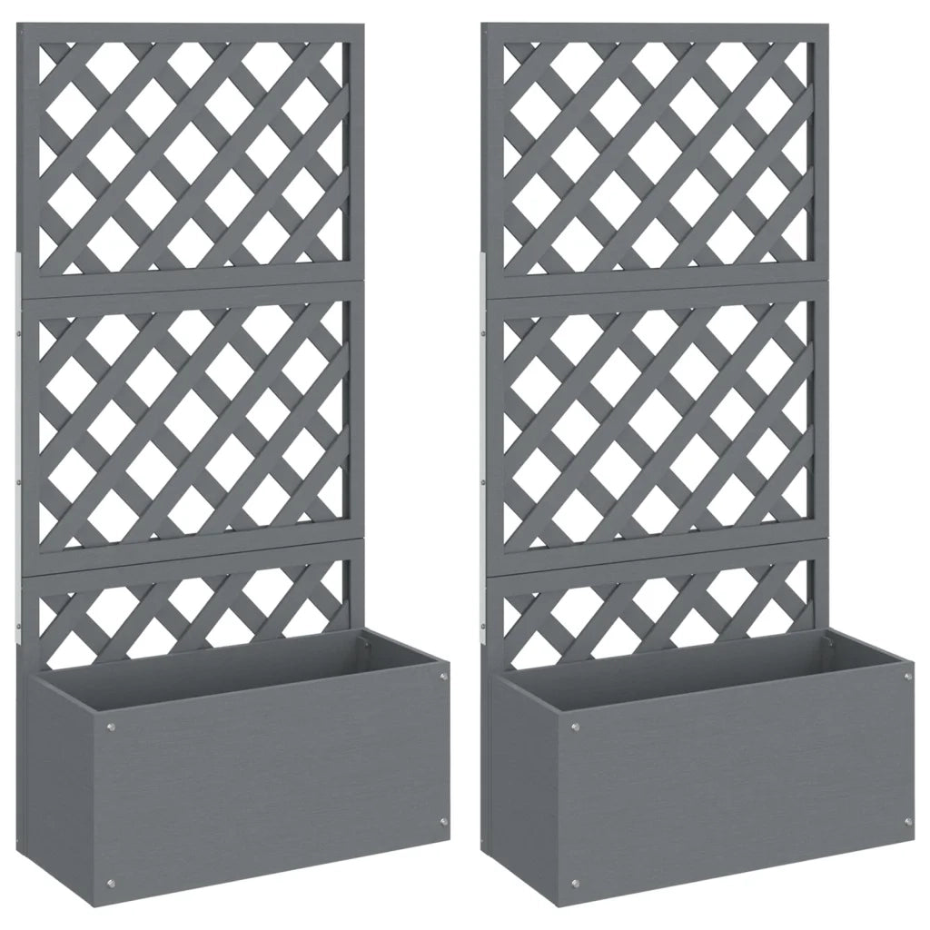 Fioriere a Traliccio 2pz Grigie 65x33x135 cm WPC 3154899