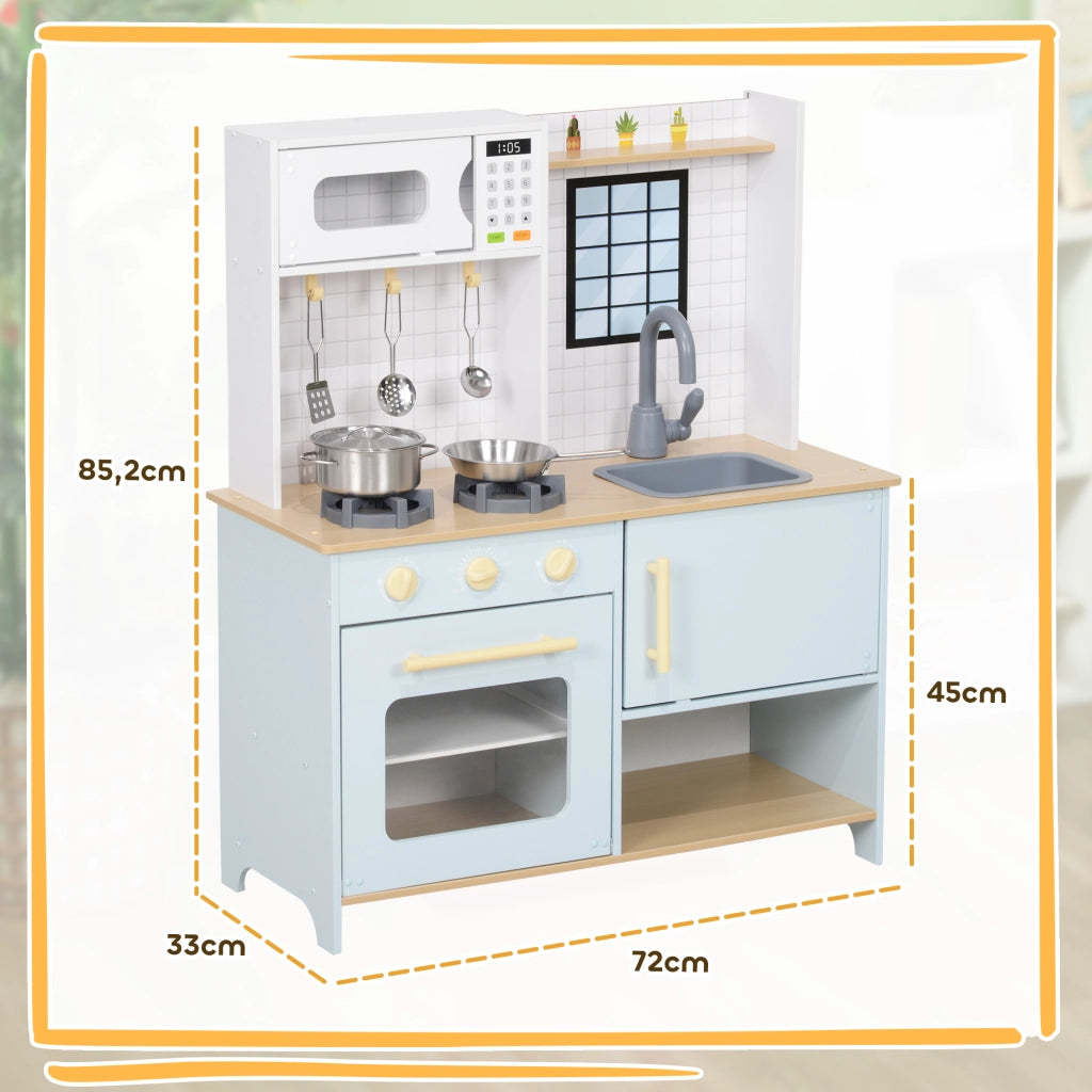 Cucina Giocattolo per Bambini ¨C zephmum ¨C Bl¨´, MDF, Acciaio, con Utensili