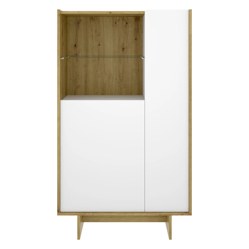Madia Edgewood, Credenza 4 Ripiani, 30x81x138h cm Bianco