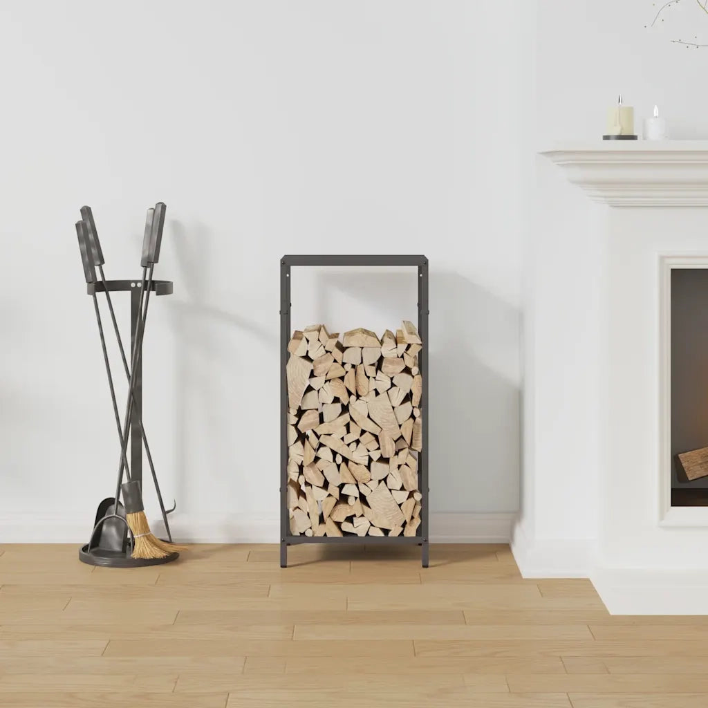 Rastrelliera per Legna da Ardere Nera 34x25x70 cm 864319