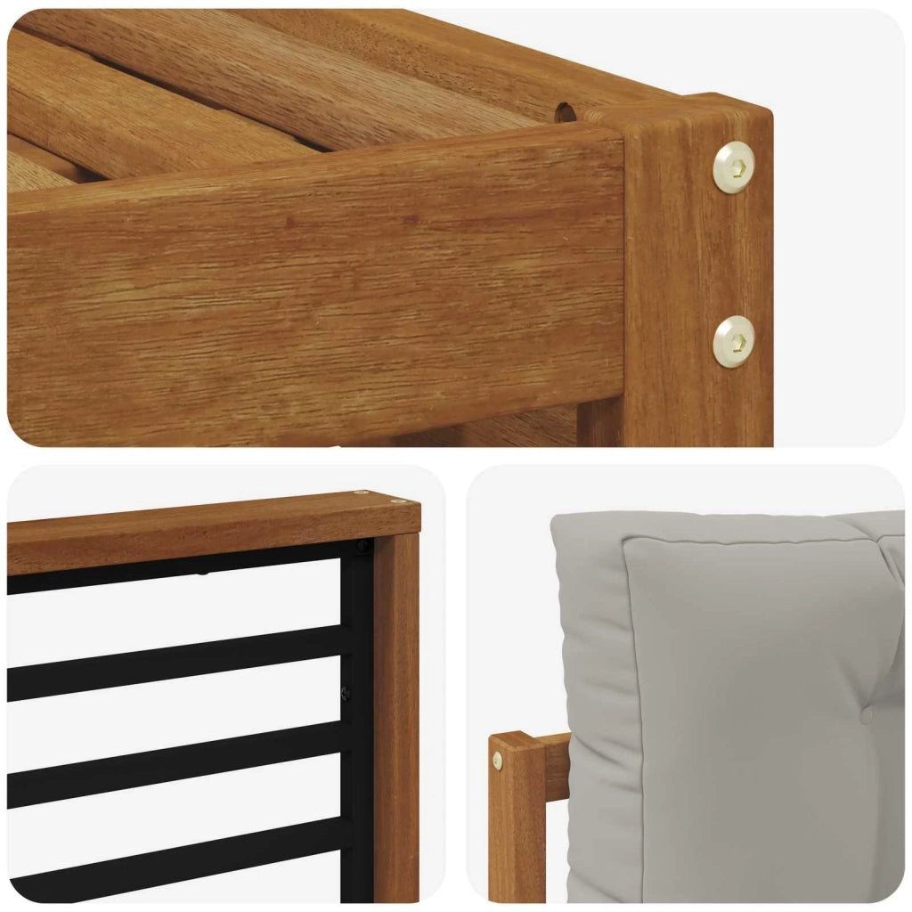Set di divani da esterno 6 pcs Grigio Naturale e Chiaro