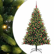 Albero di Natale Artificiale a Cerniera-Albero Natalizio con 300 LED 180 cm 999813