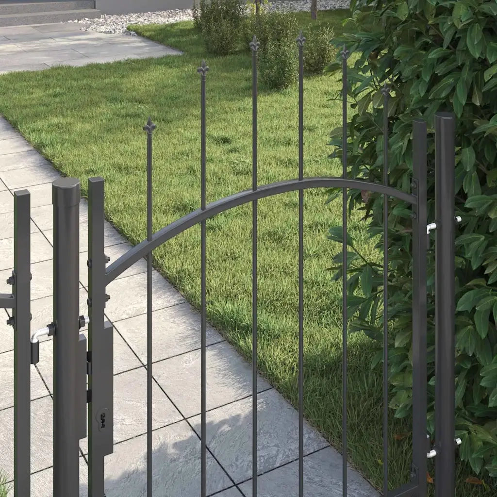 Cancello da giardino Woerden Grigio 125 x 100 cm Acciaio 42008898